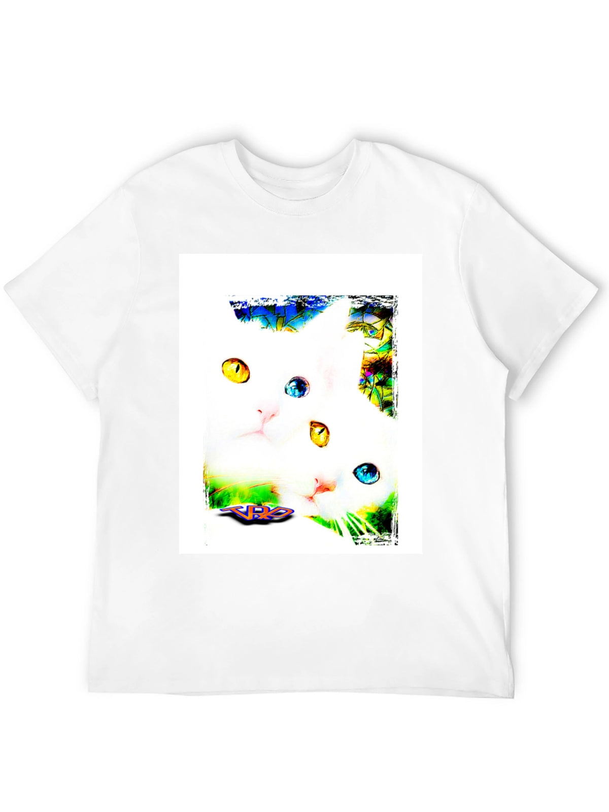 Two Cats on Black T-Shirt