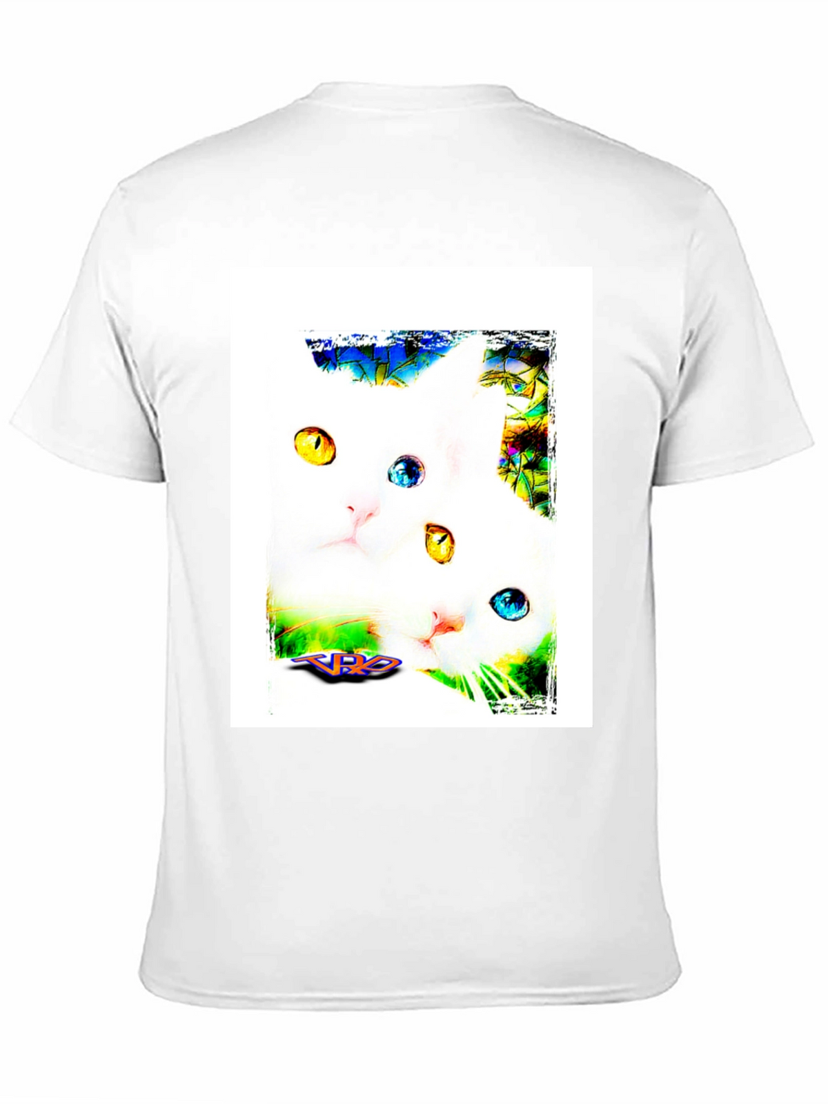 Two Cats on Black T-Shirt