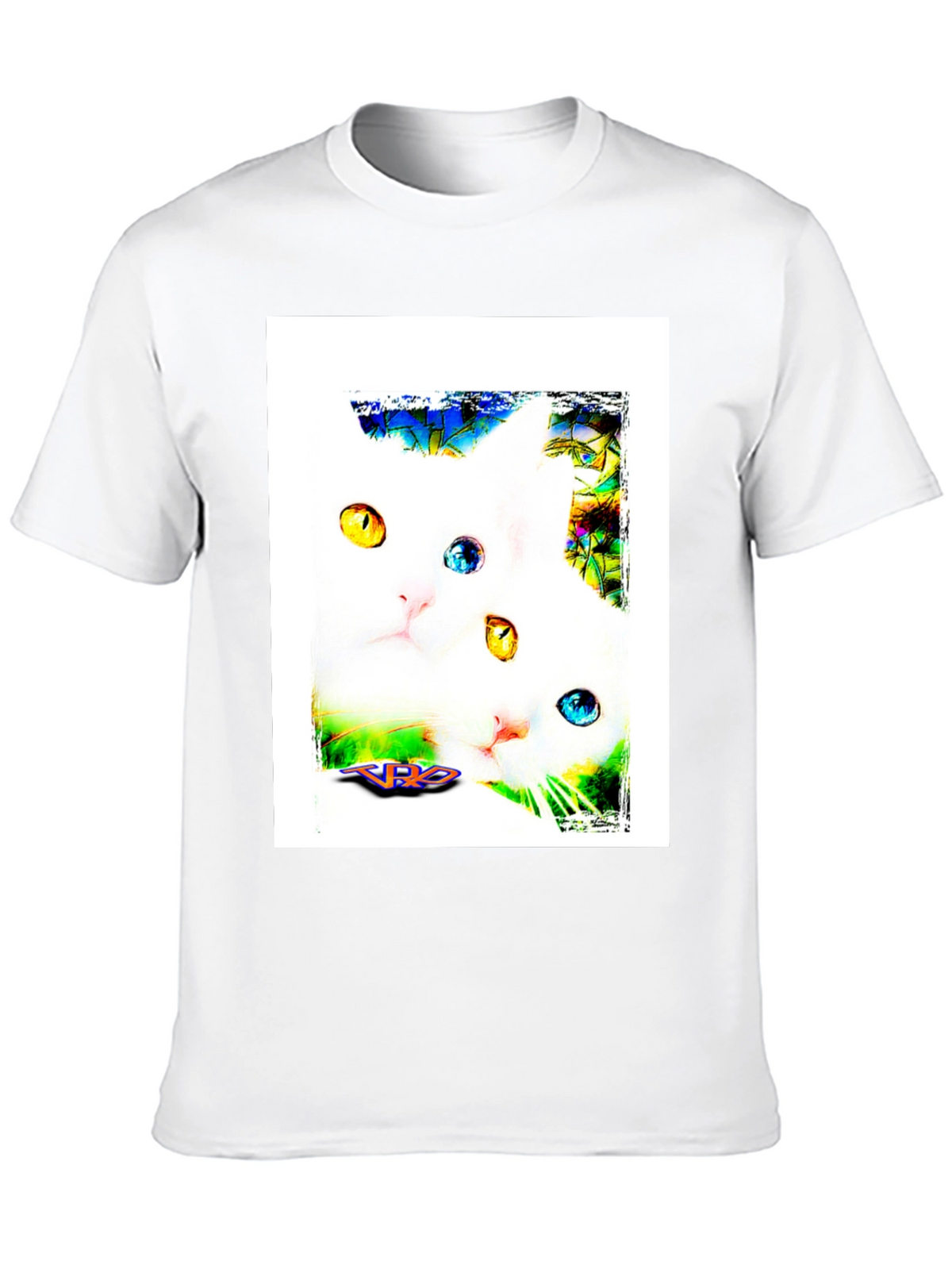 Two Cats on Black T-Shirt