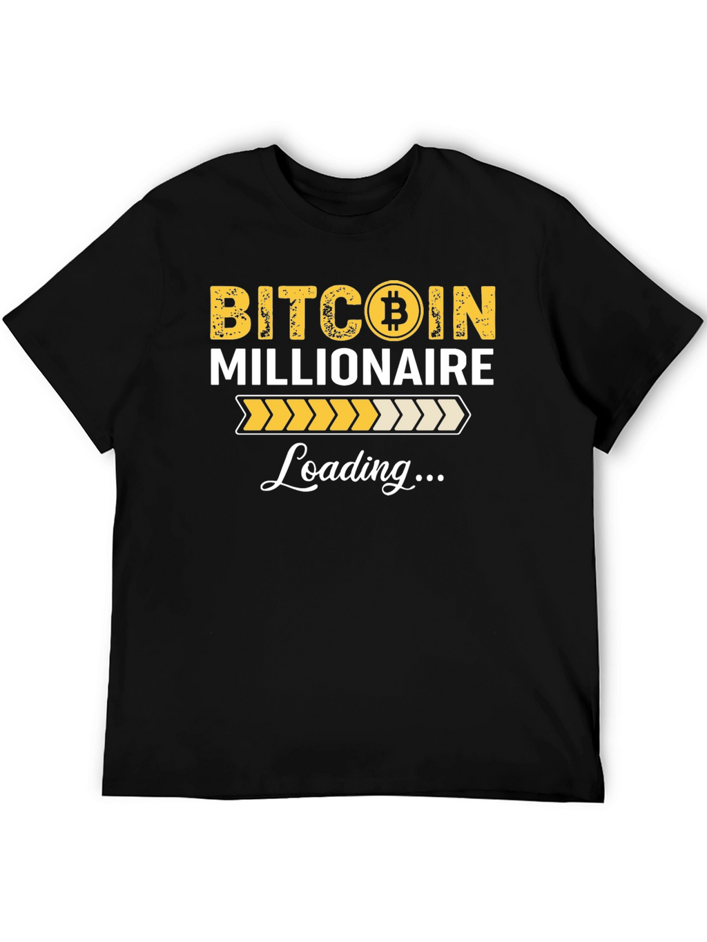 Bitcoin Millionaire Loading Black T-Shirt