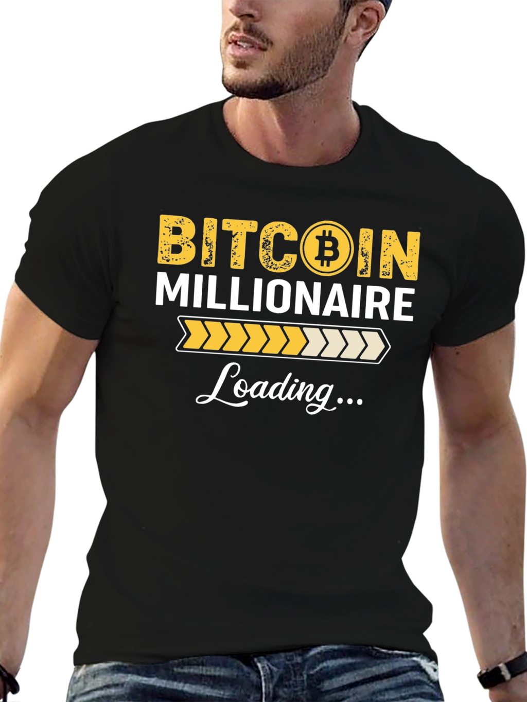 Bitcoin Millionaire Loading Black T-Shirt
