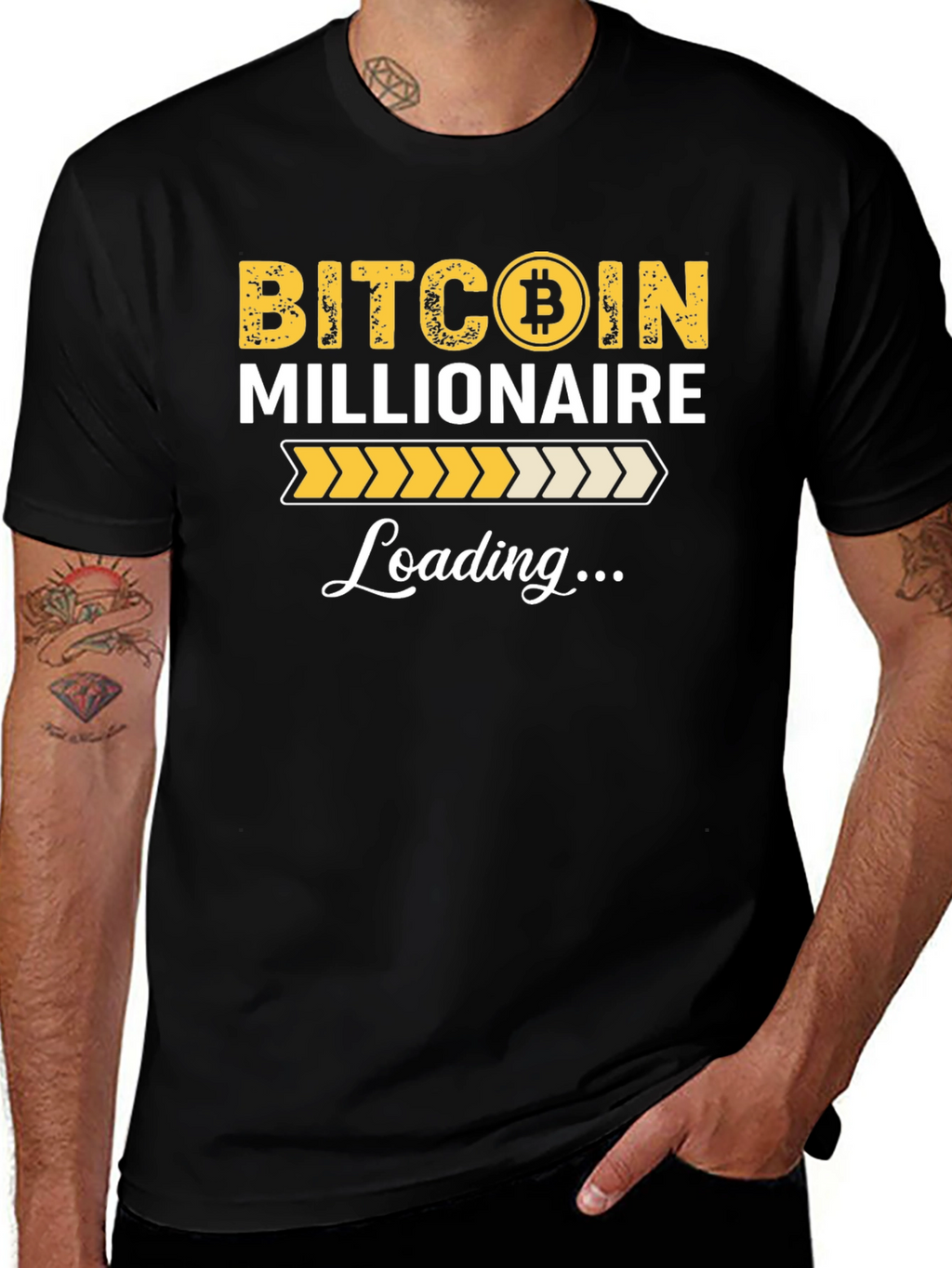 Bitcoin Millionaire Loading Black T-Shirt