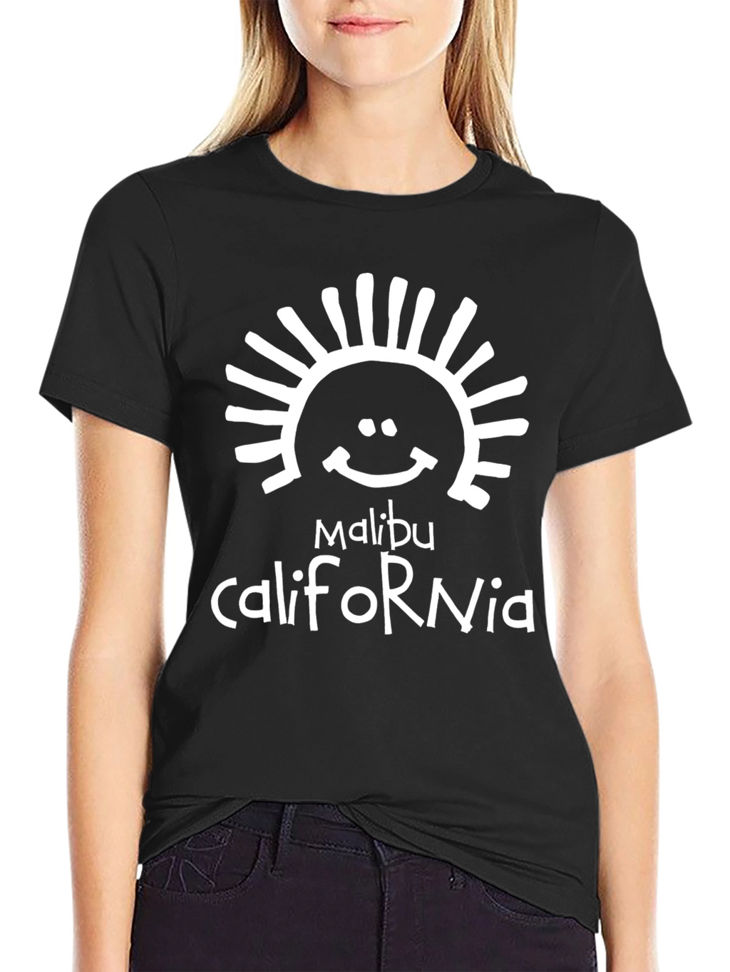 Malibu California Black Graphic T-Shirt