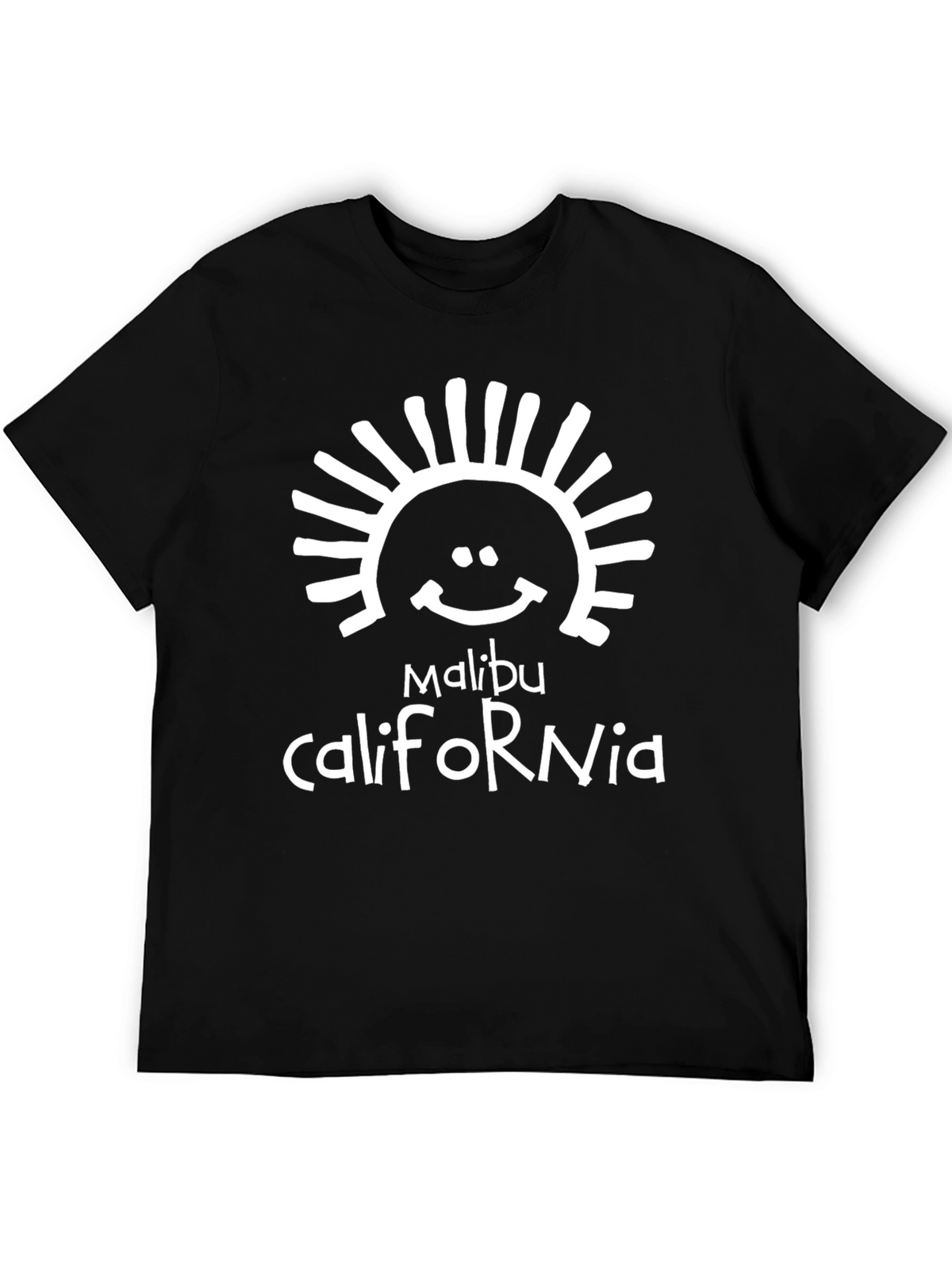 Malibu California Black Graphic T-Shirt