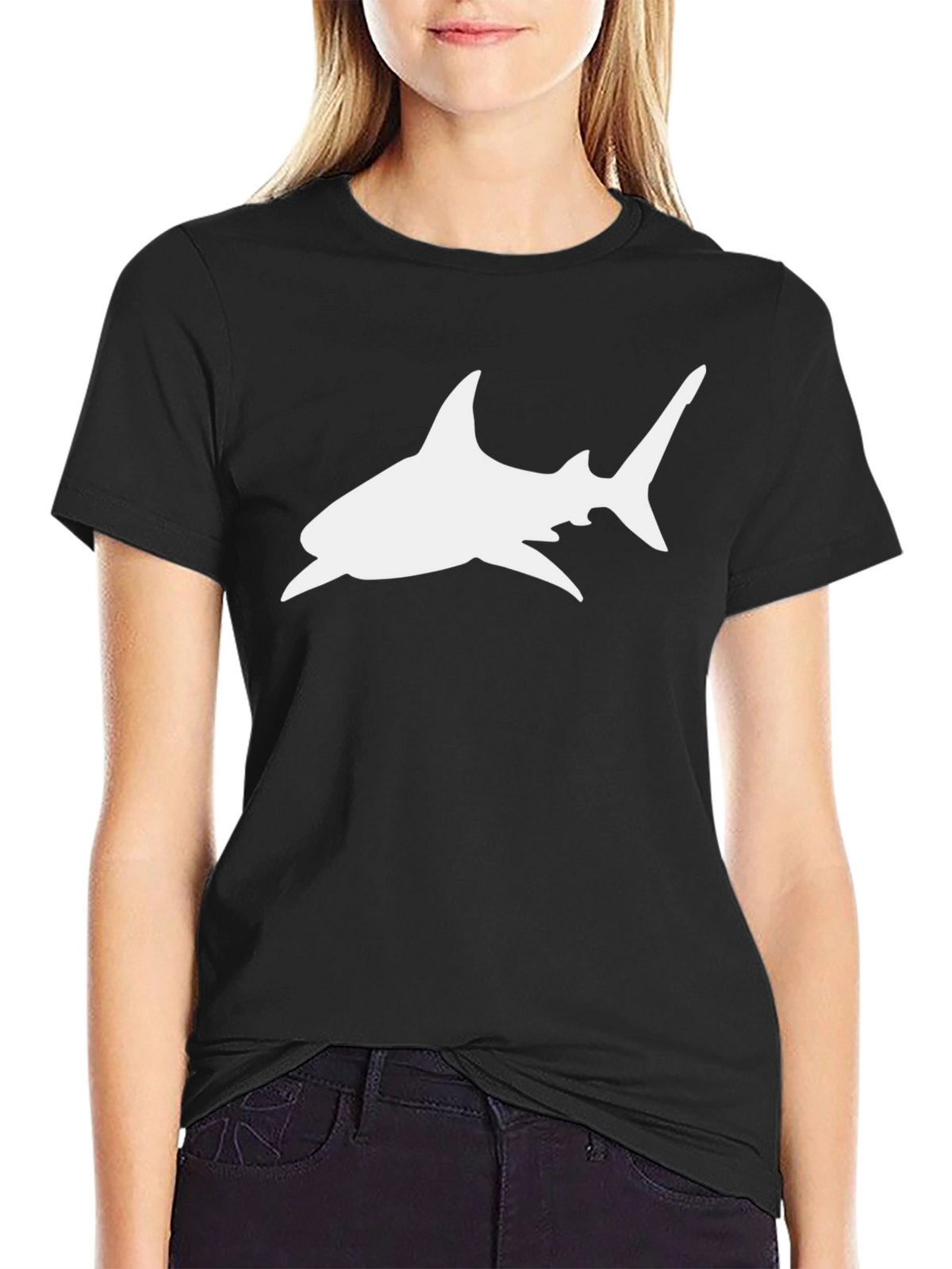 Black Shark Graphic Tee - Mens Casual T-Shirt