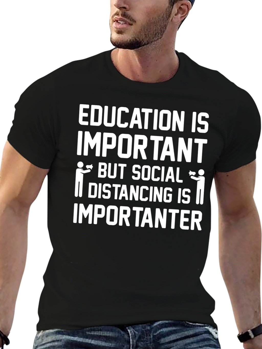 Education vs. Social Distancing Graphic Tee