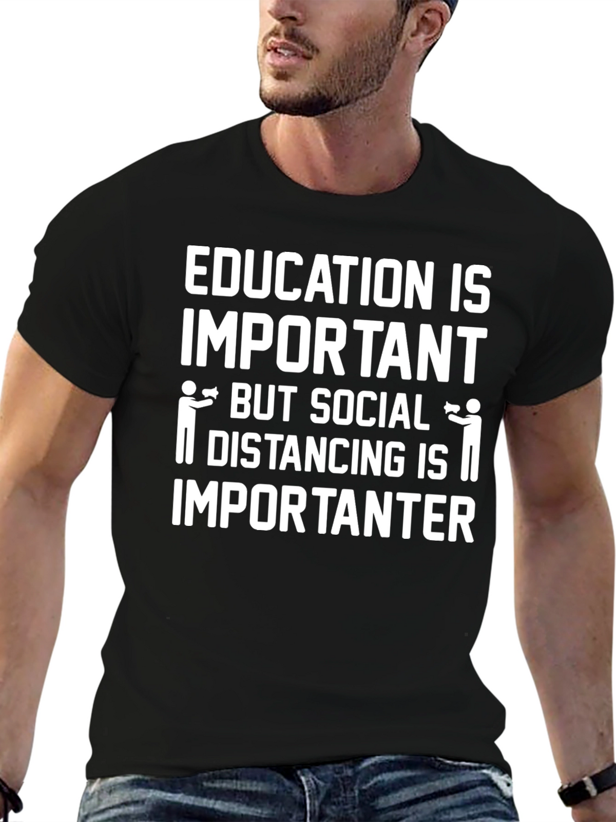 Education vs. Social Distancing Graphic Tee