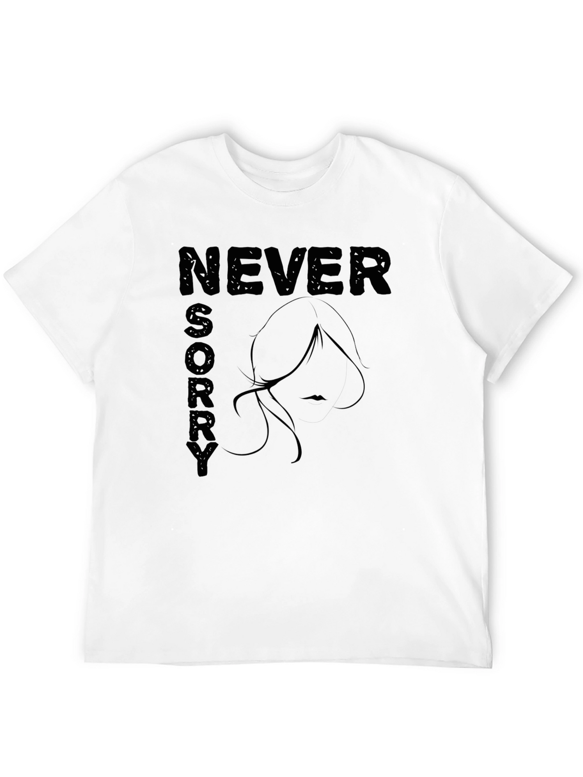 Never Sorry Graphic Tee - Black T-Shirt