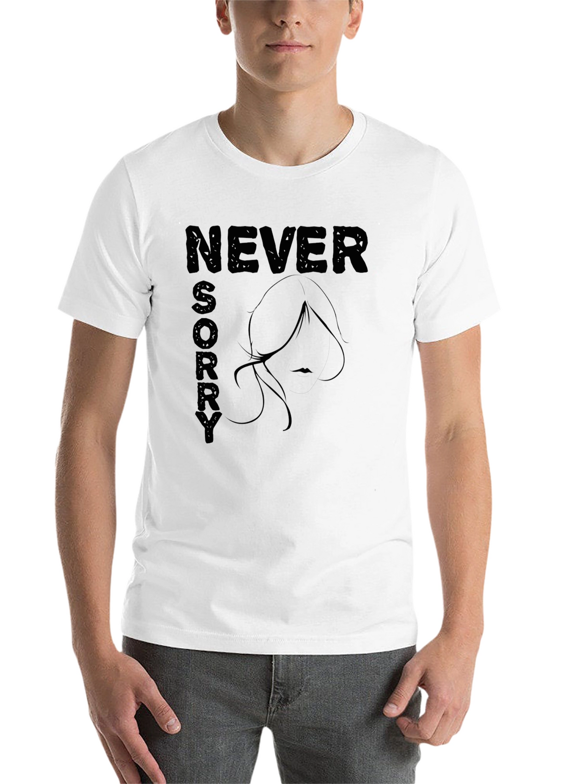 Never Sorry Graphic Tee - Black T-Shirt
