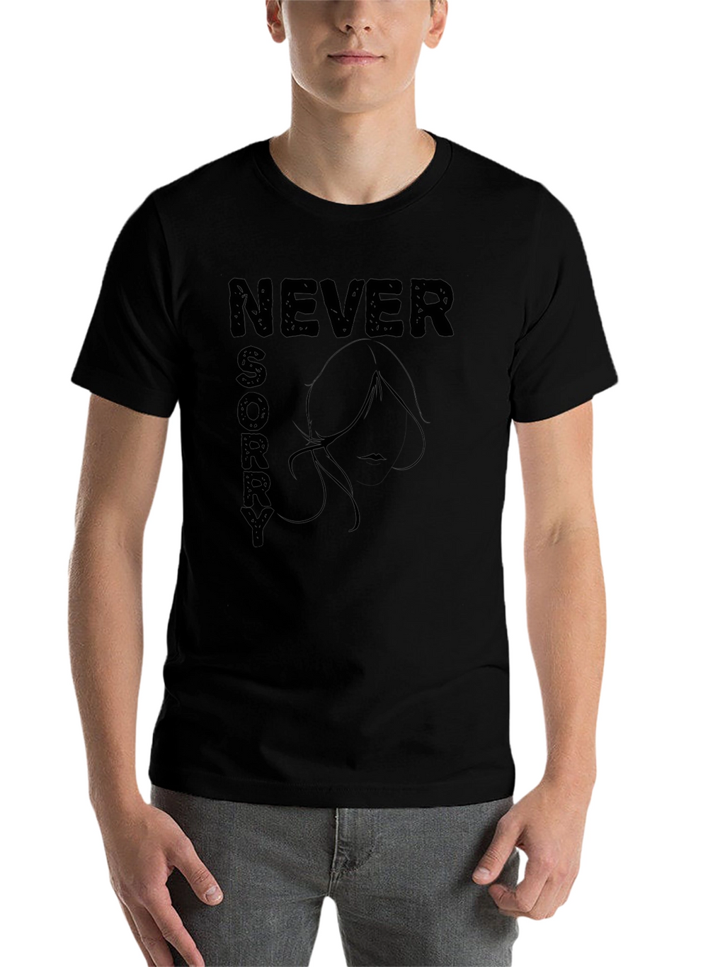 Never Sorry Graphic Tee - Black T-Shirt