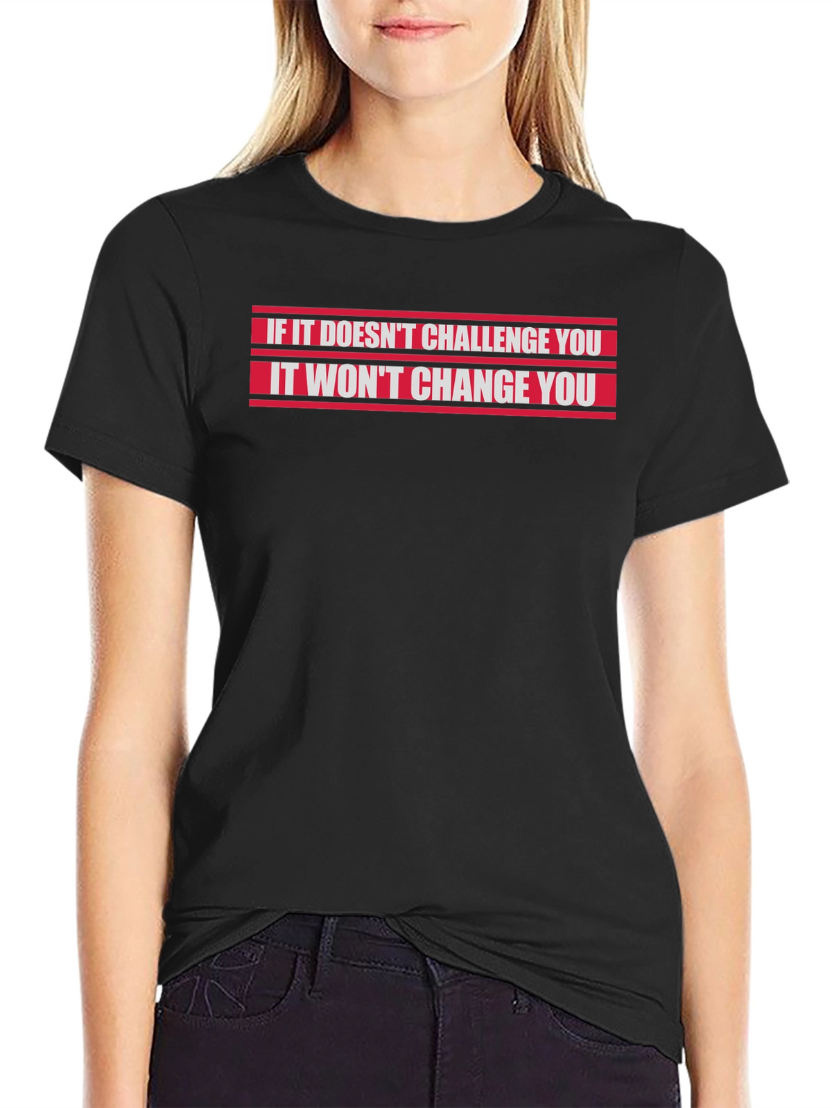 Challenge Yourself Black Graphic T-Shirt