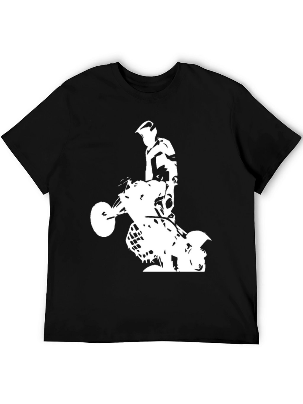 Black Graphic Tee: ATV Rider Design