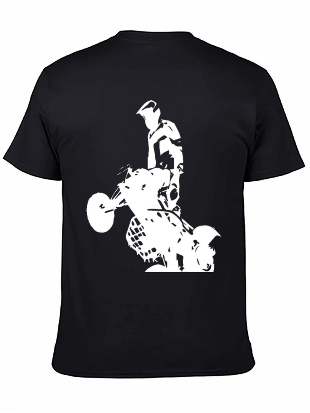 Black Graphic Tee: ATV Rider Design