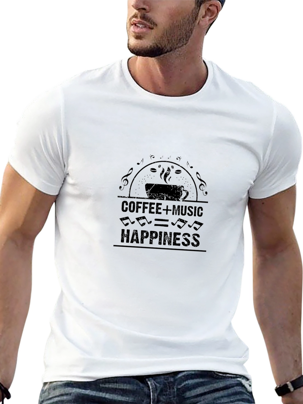 Coffee & Music = Happiness Graphic Tee