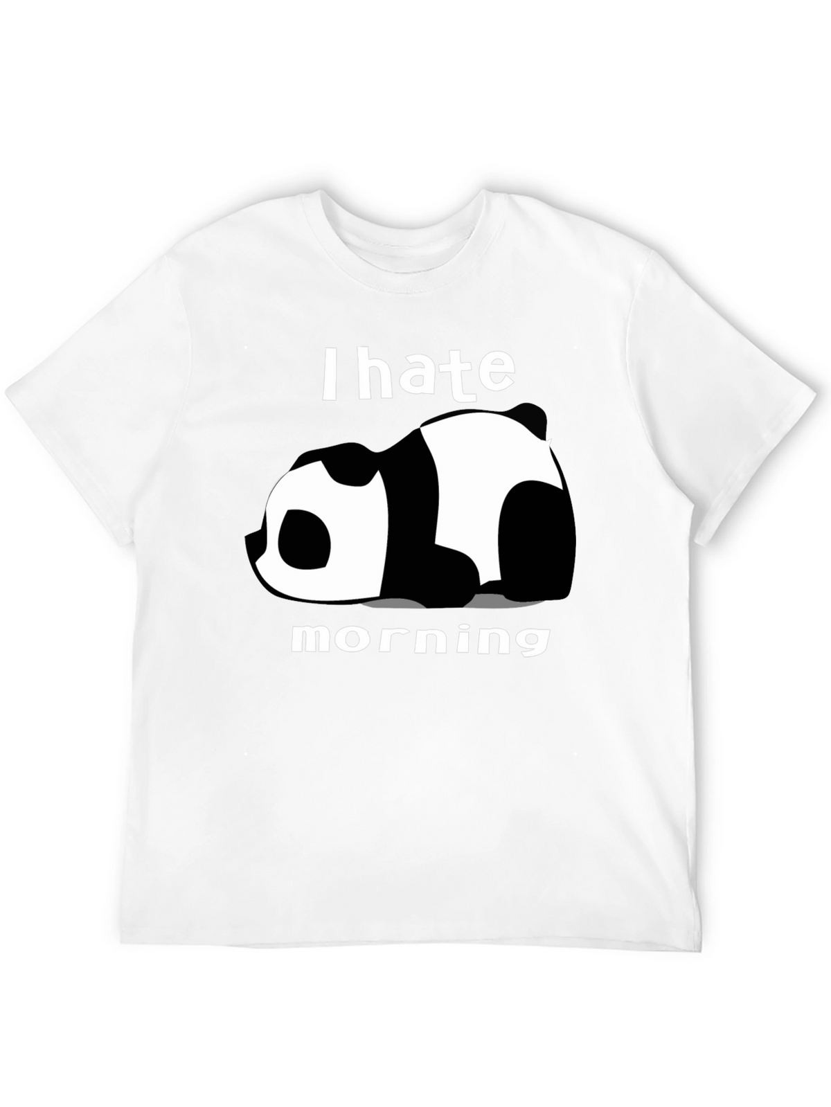 I Hate Morning Panda Graphic Tee - Black