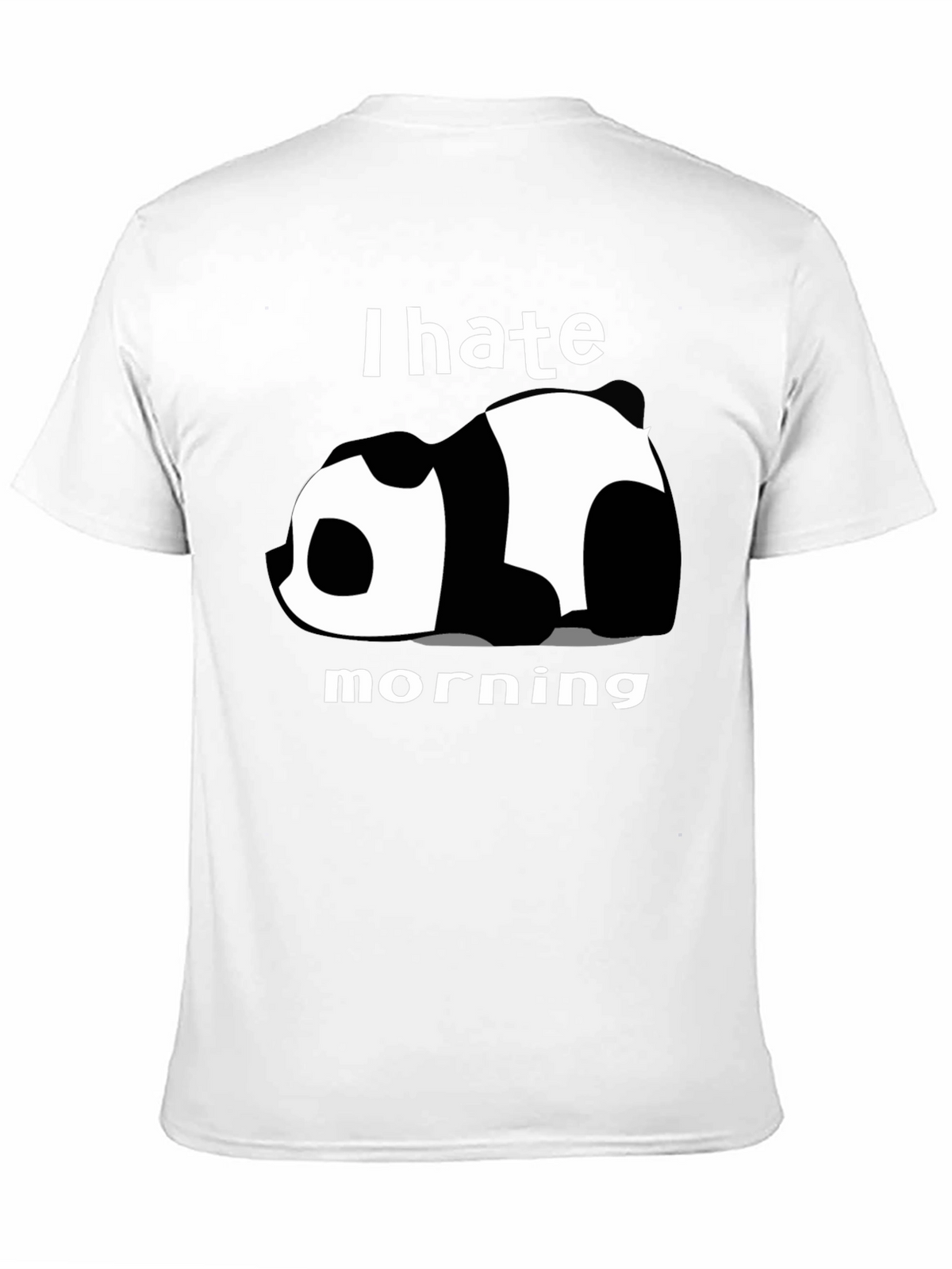I Hate Morning Panda Graphic Tee - Black