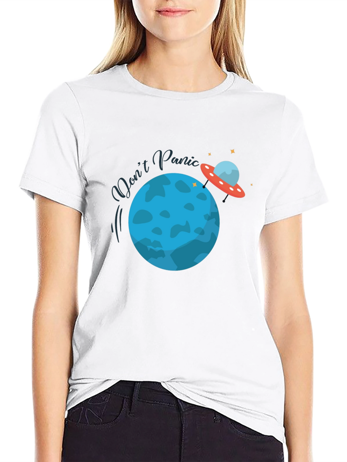 Dont Panic Graphic Tee - Space Theme