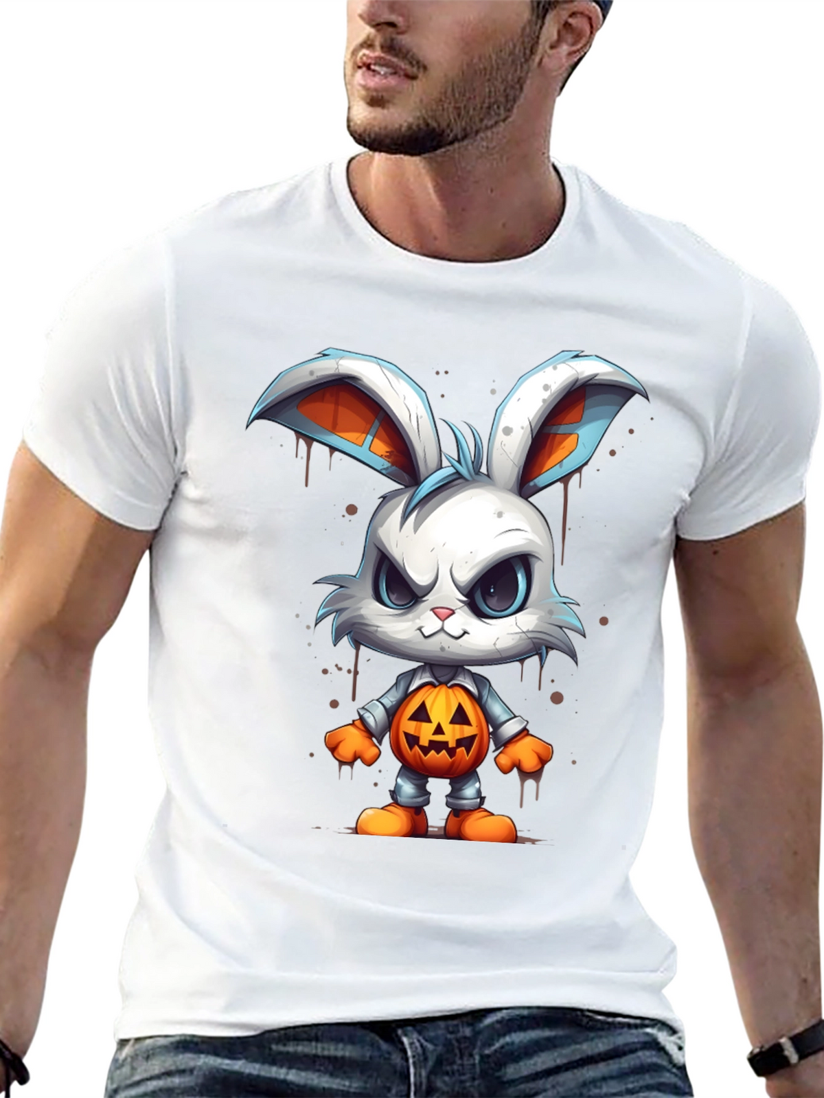 Halloween Bunny T-Shirt - Spooky Rabbit Design