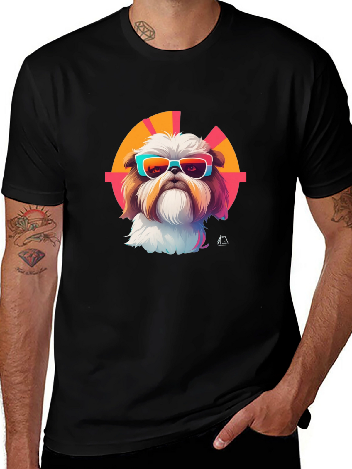 Cool Dog Graphic Tee - Trendy Shih Tzu Design