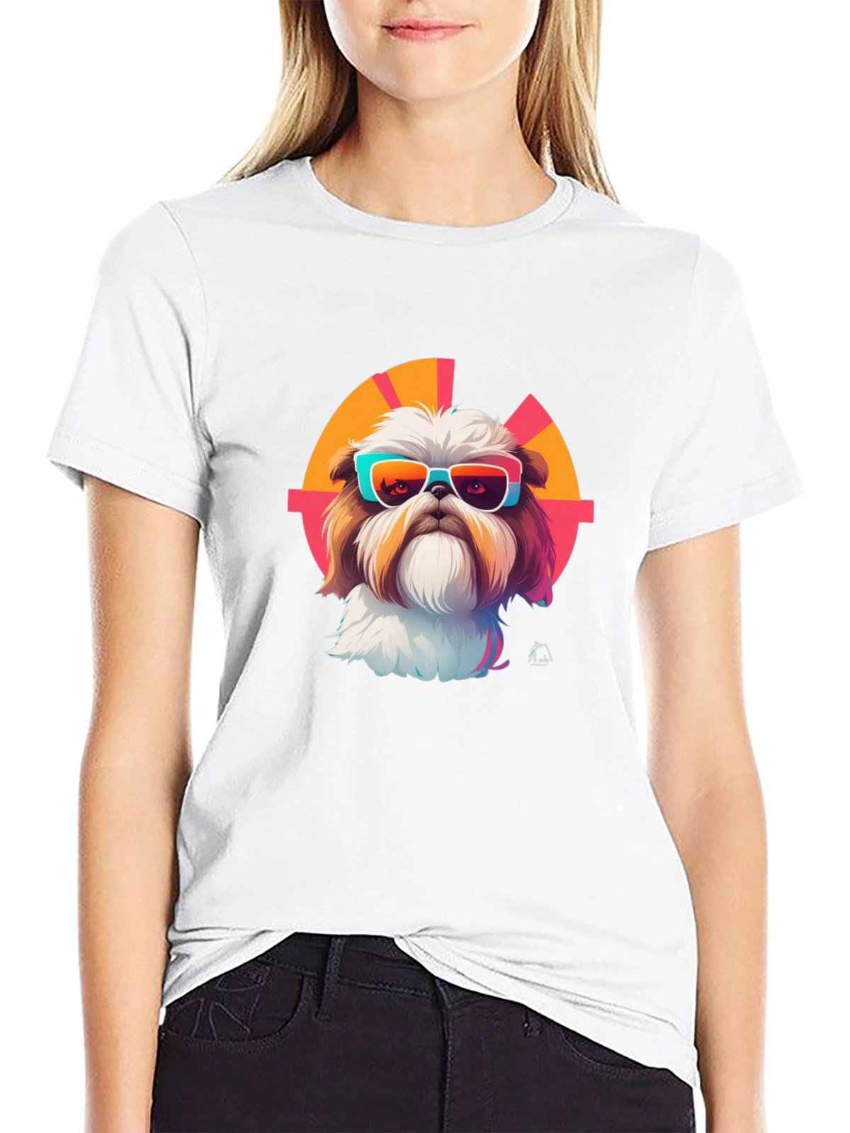 Cool Dog Graphic Tee - Trendy Shih Tzu Design