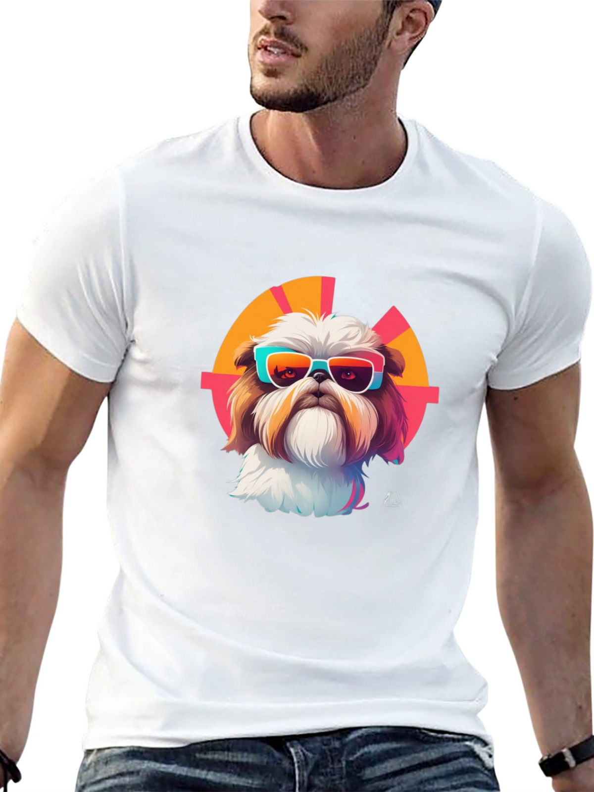 Cool Dog Graphic Tee - Trendy Shih Tzu Design
