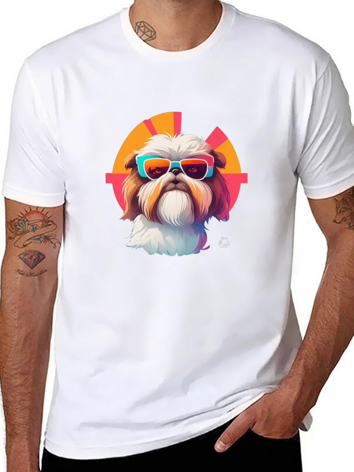 Cool Dog Graphic Tee - Trendy Shih Tzu Design