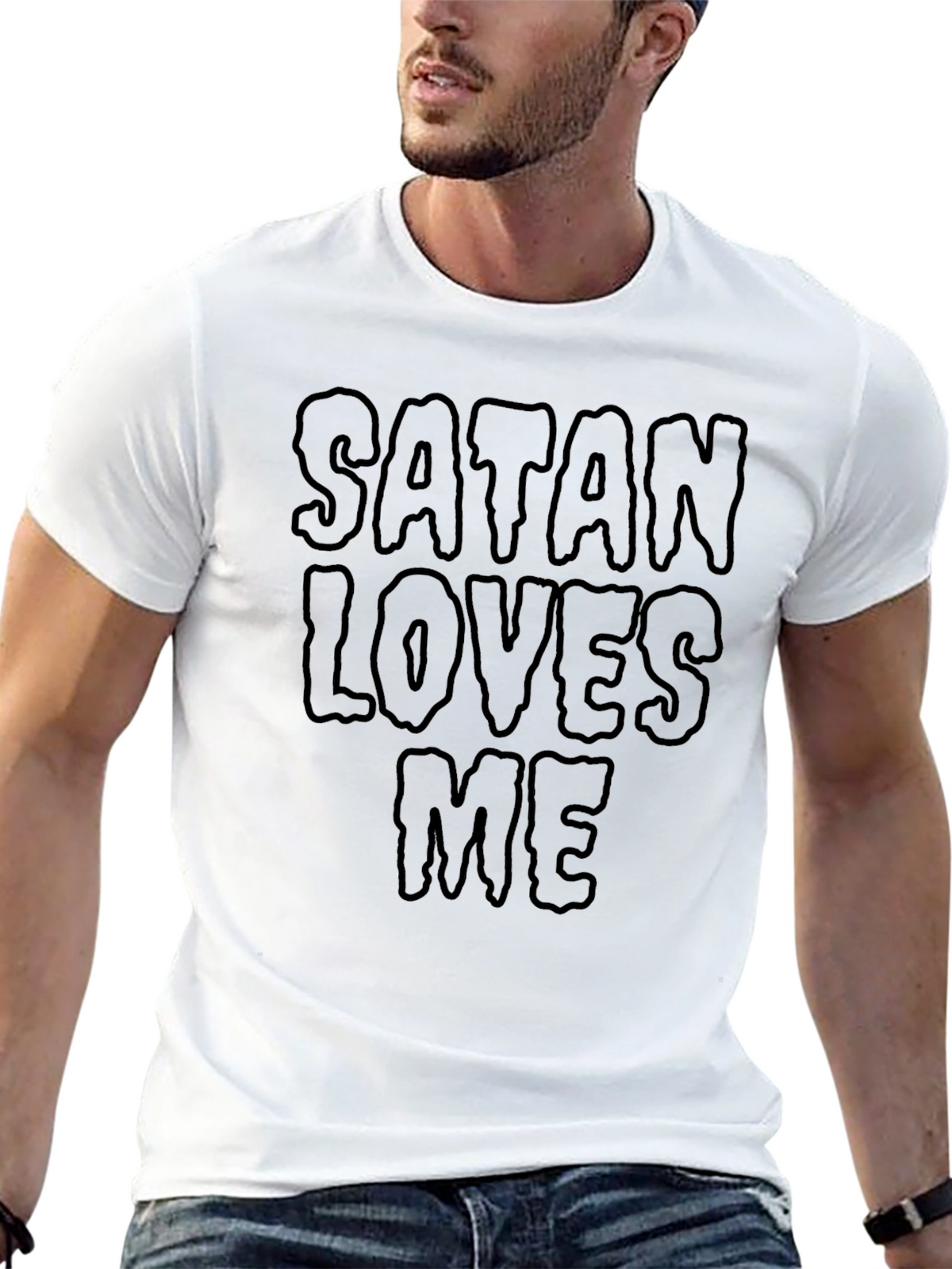 Satan Loves Me Graphic Tee - Black T-Shirt