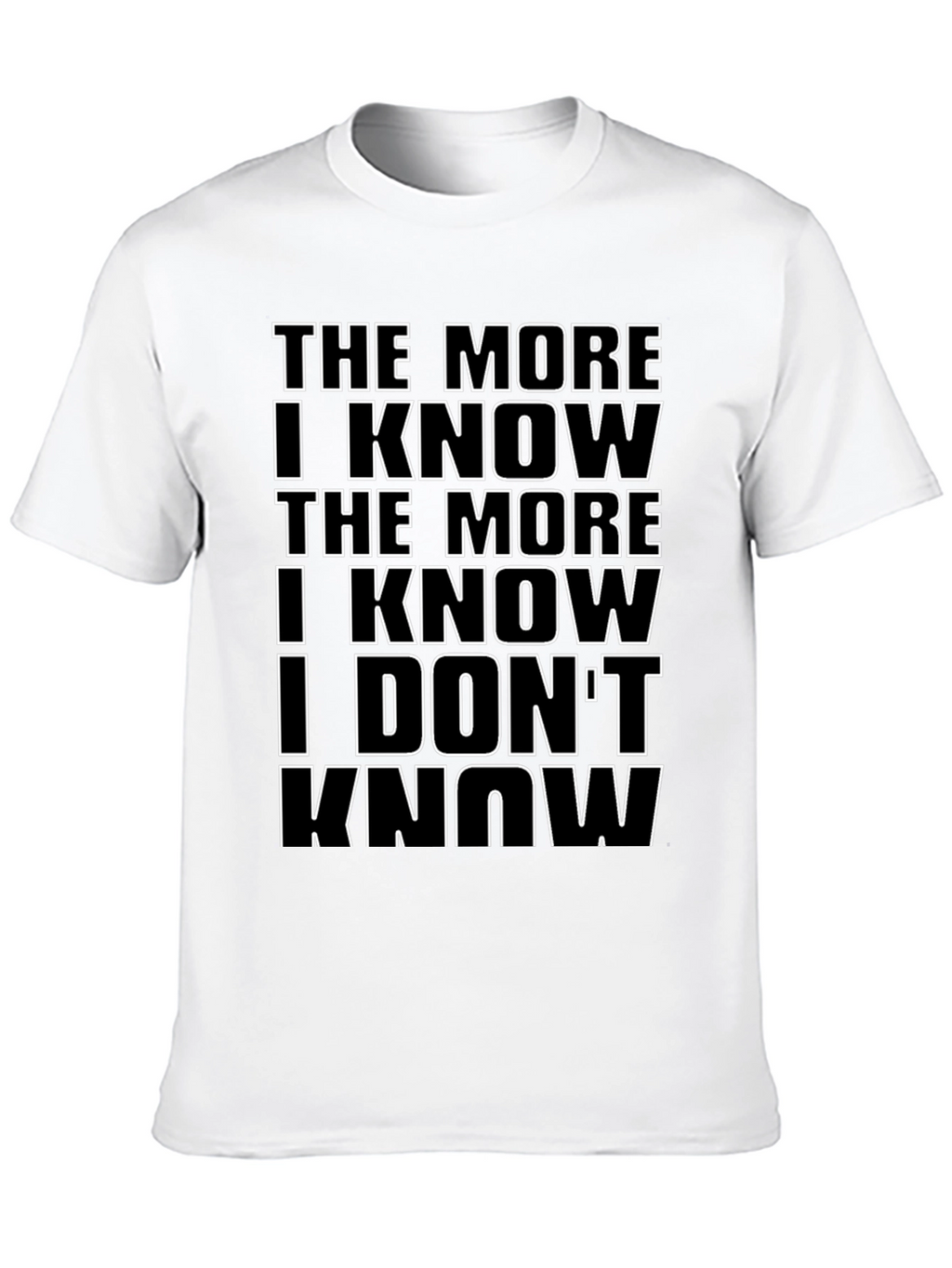 The More I Know Mens Black Graphic Tee