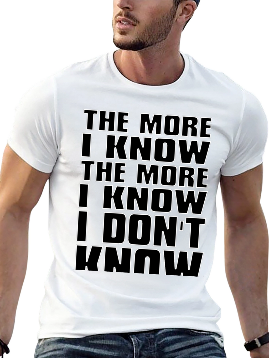 The More I Know Mens Black Graphic Tee