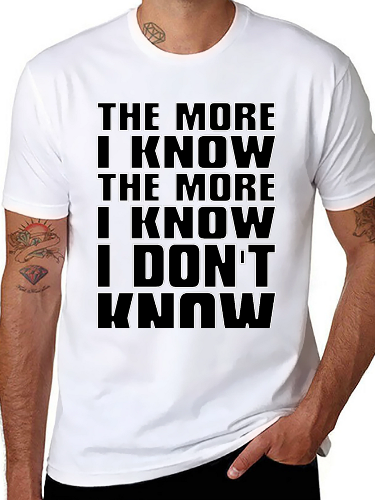 The More I Know Mens Black Graphic Tee
