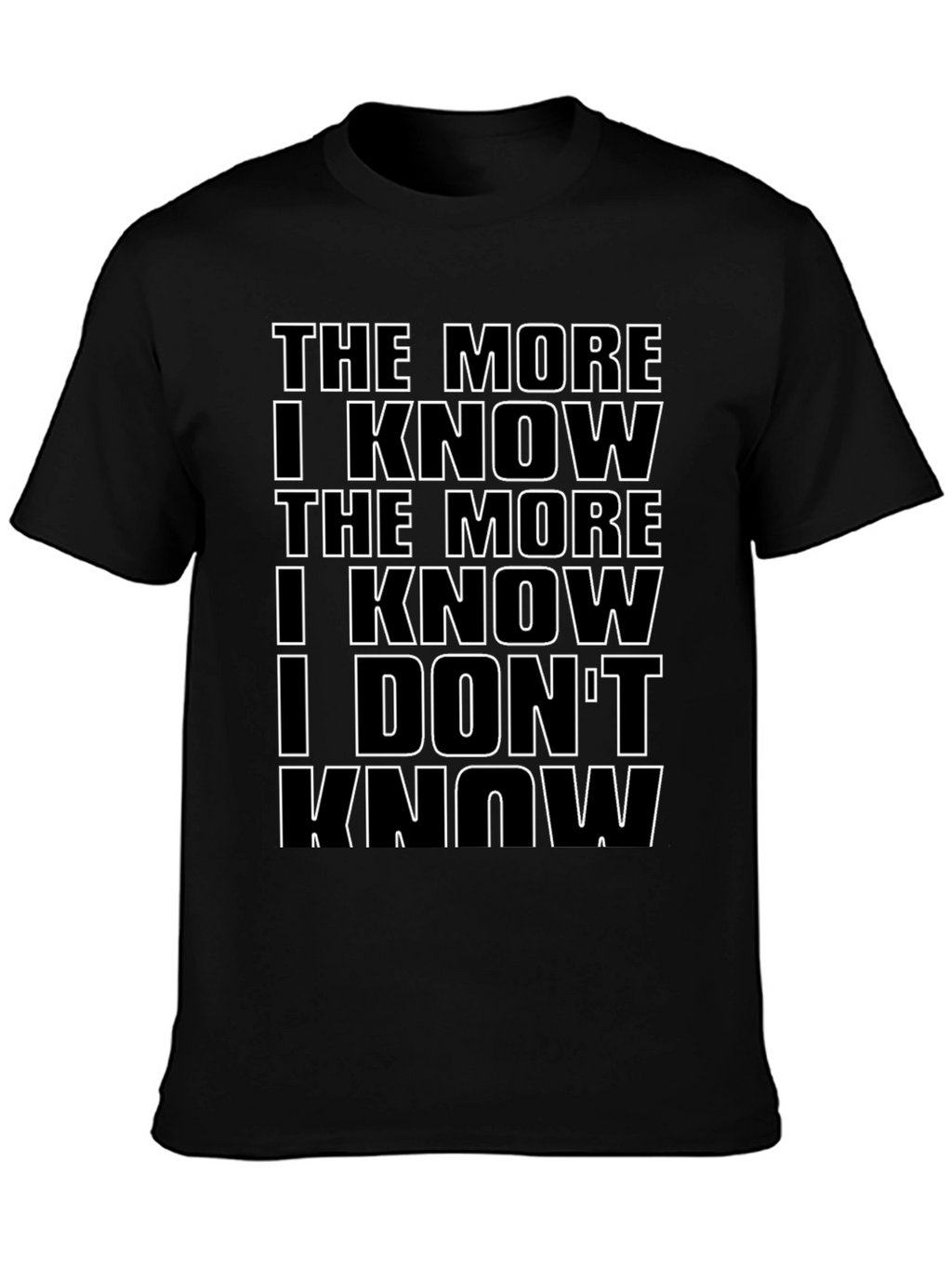 The More I Know Mens Black Graphic Tee