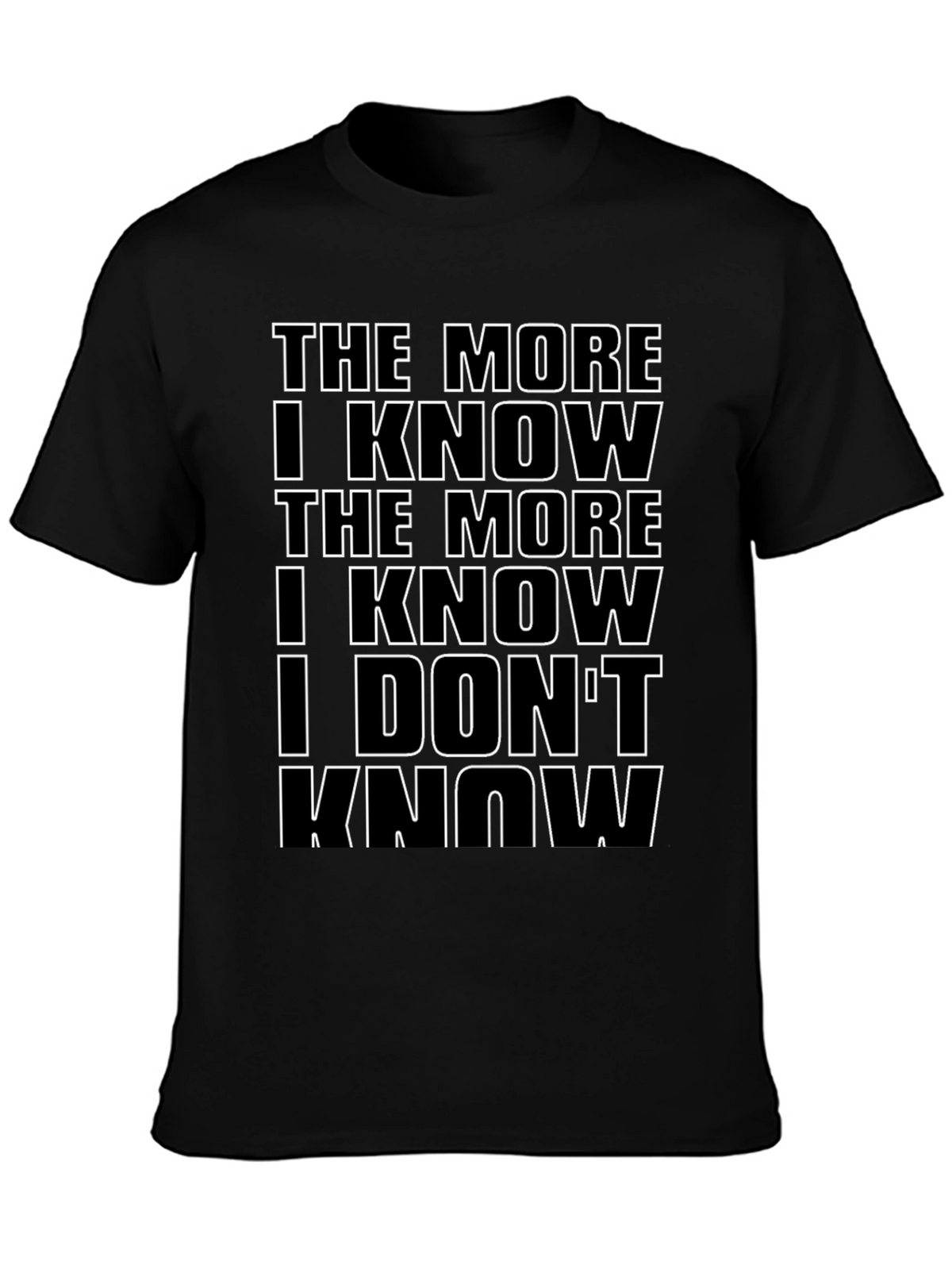 The More I Know Mens Black Graphic Tee