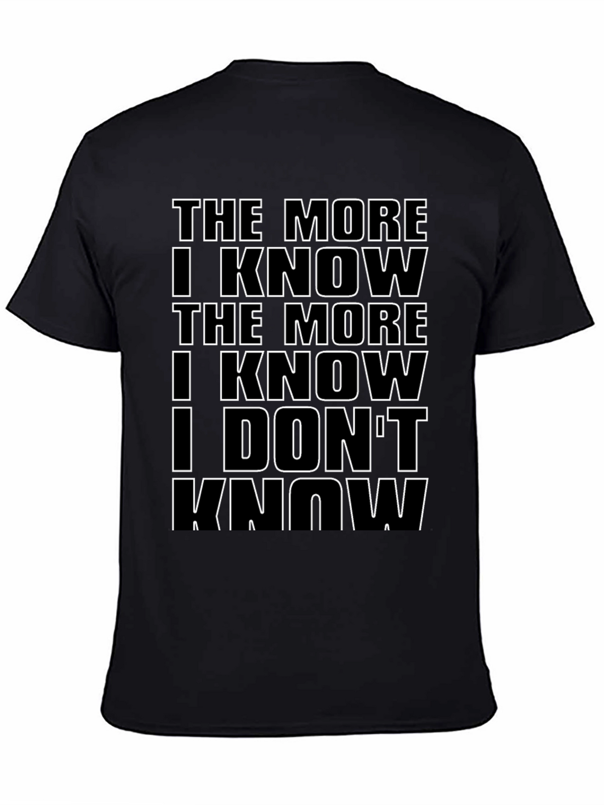 The More I Know Mens Black Graphic Tee