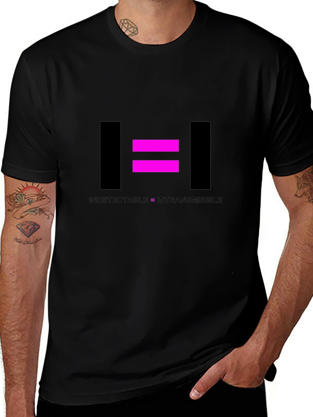 Undetectable = Untransmissible Black T-Shirt