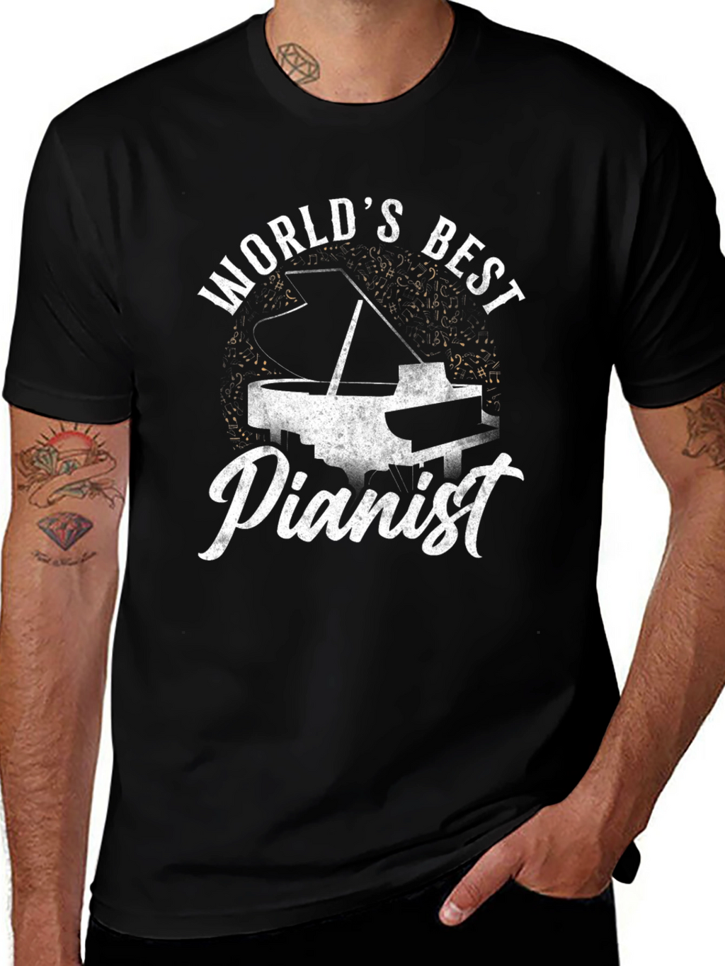 Worlds Best Pianist Black T-Shirt
