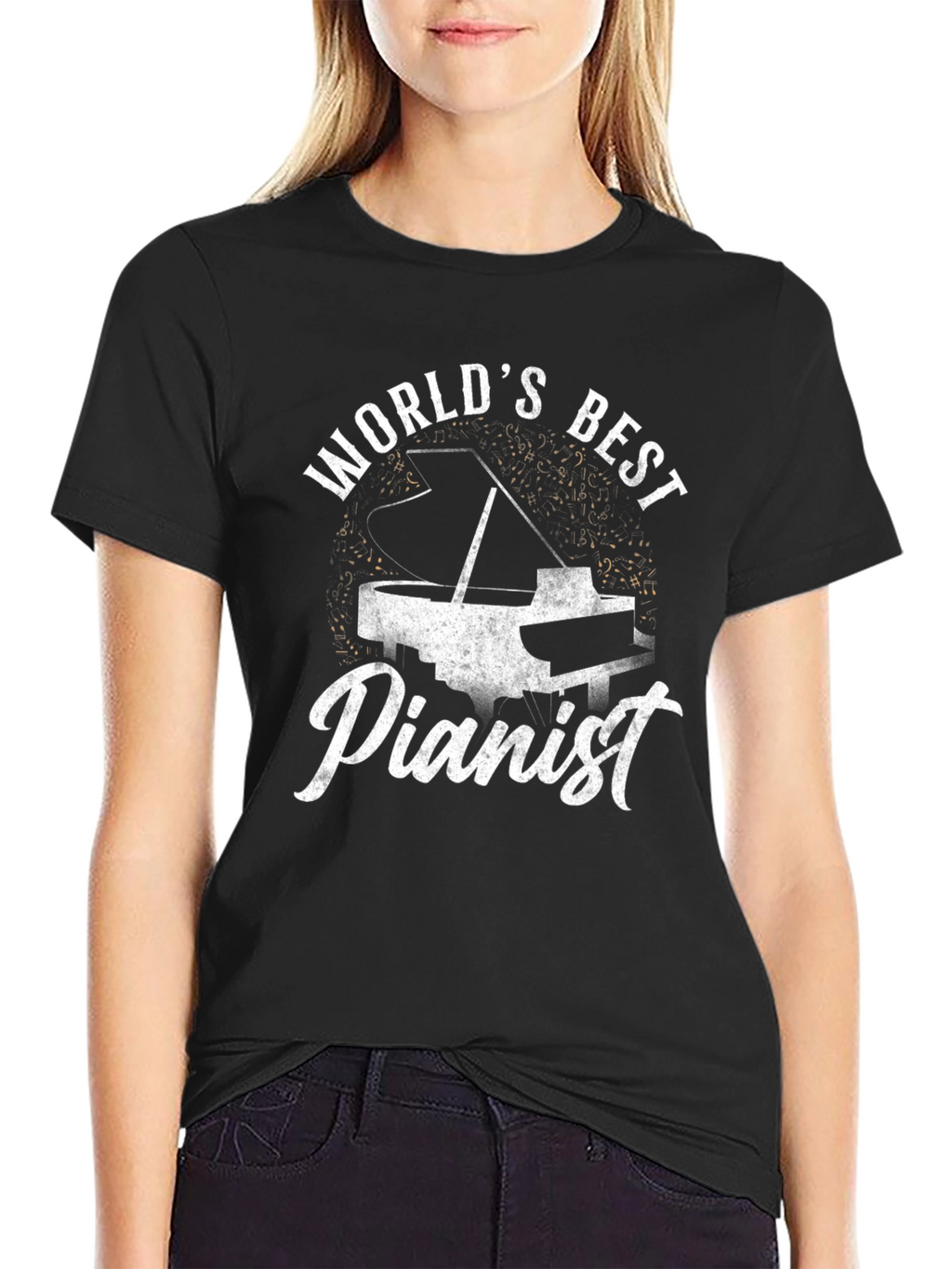 Worlds Best Pianist Black T-Shirt