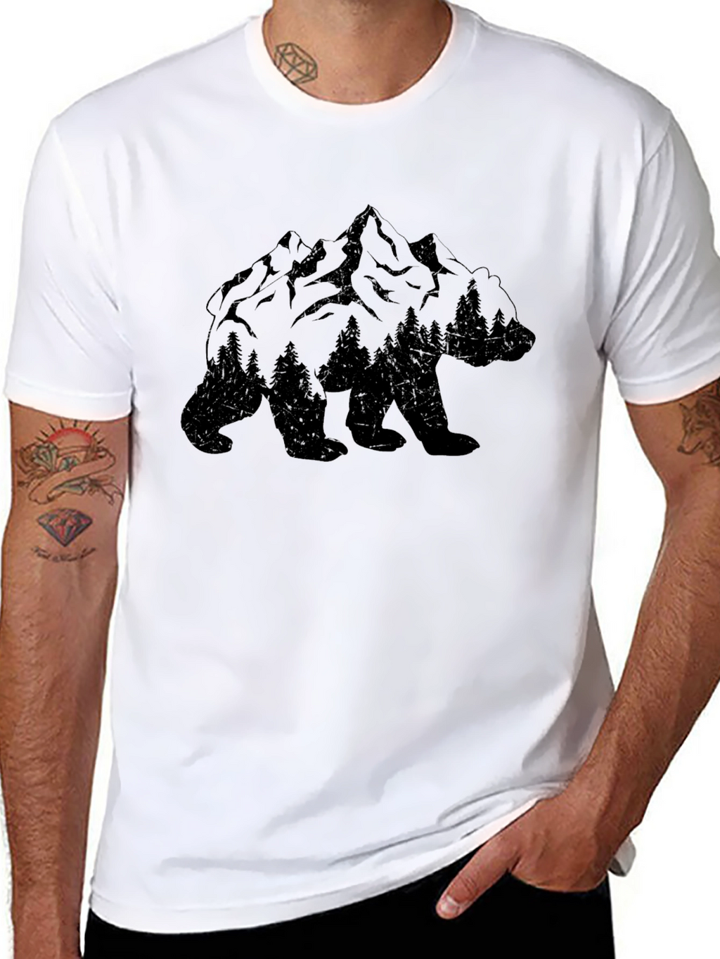 Nature Bear Mountain T-Shirt Black