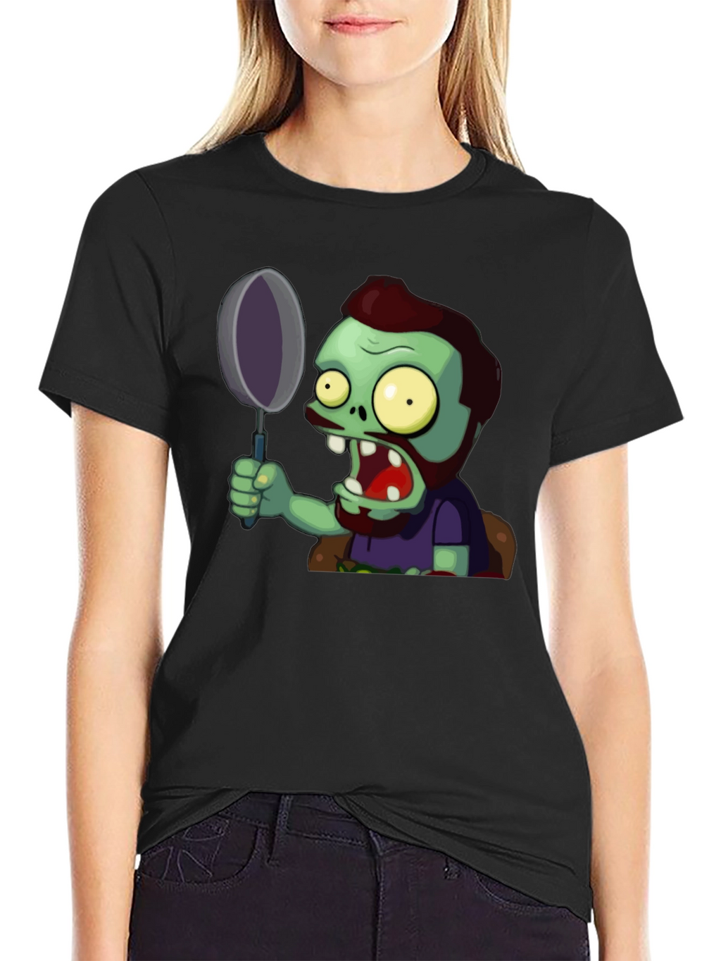 Zombie with Frying Pan Graphic Tee