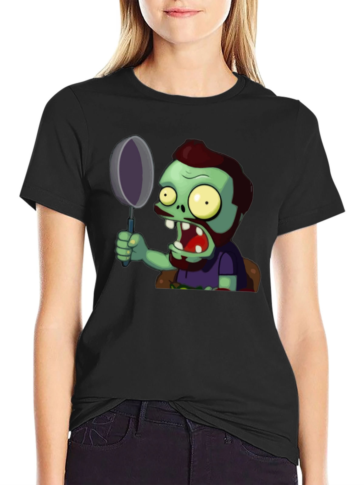 Zombie with Frying Pan Graphic Tee