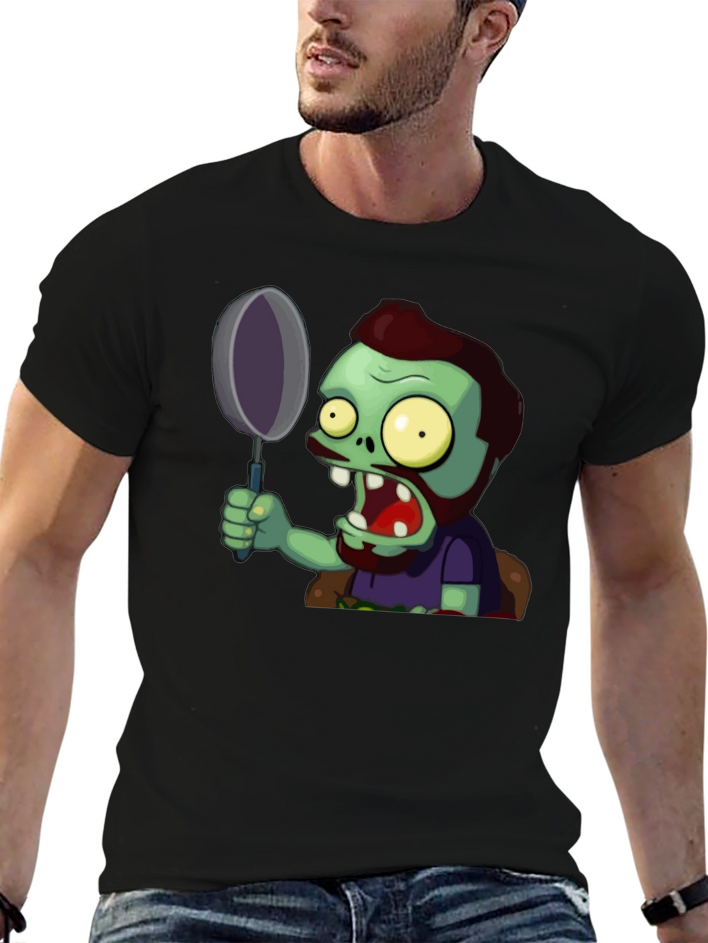 Zombie with Frying Pan Graphic Tee