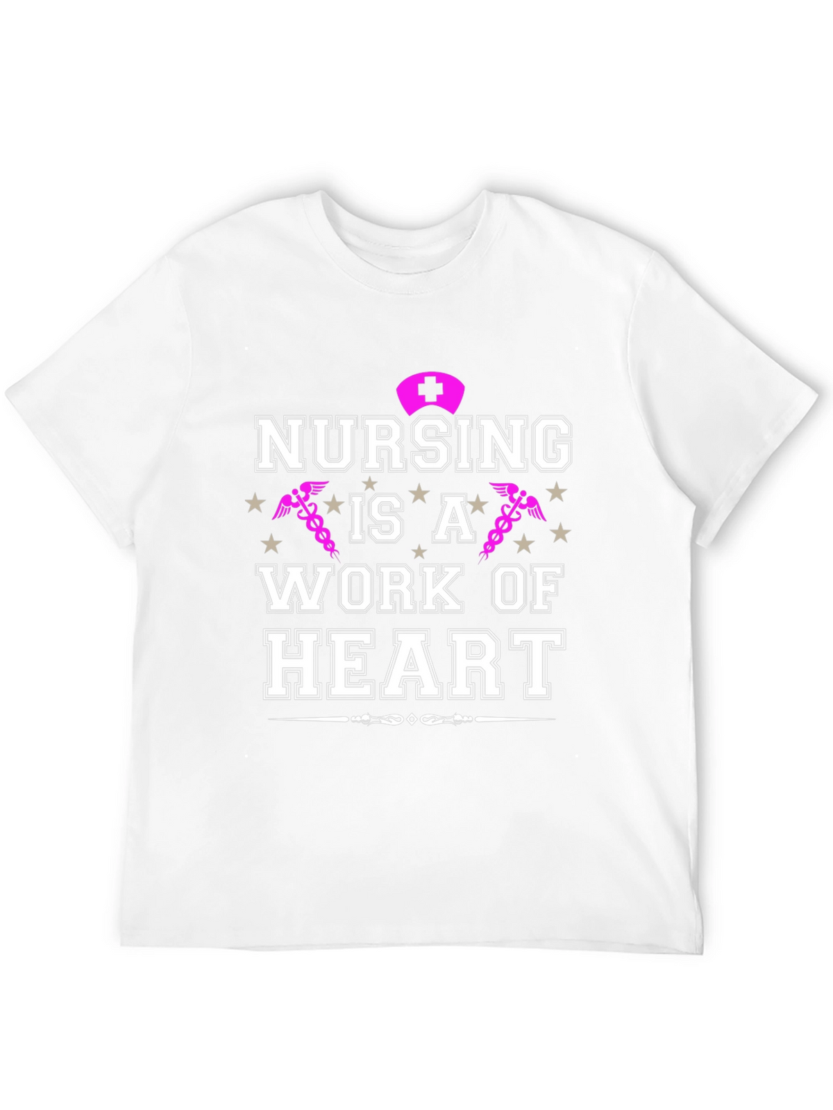 Nursing Is A Work Of Heart Graphic T-Shirt