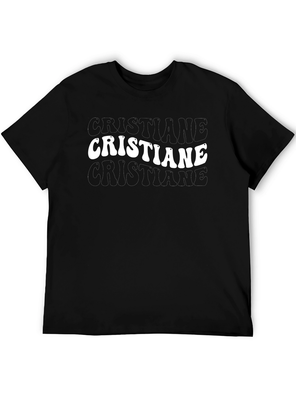 Cristiane Black Graphic Tee - Retro Style