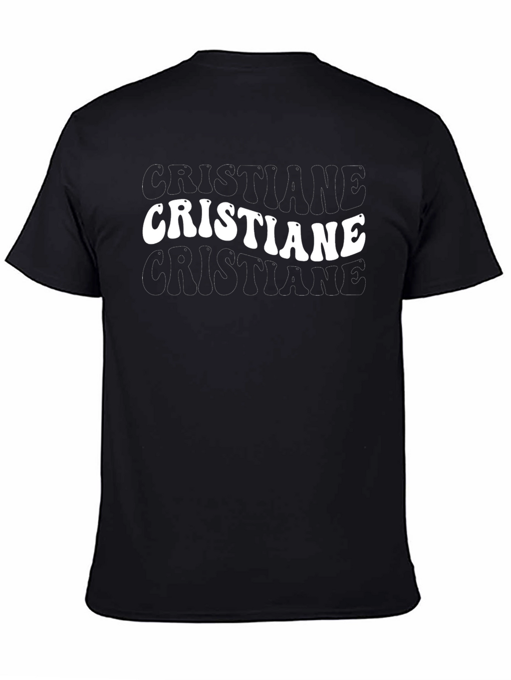 Cristiane Black Graphic Tee - Retro Style