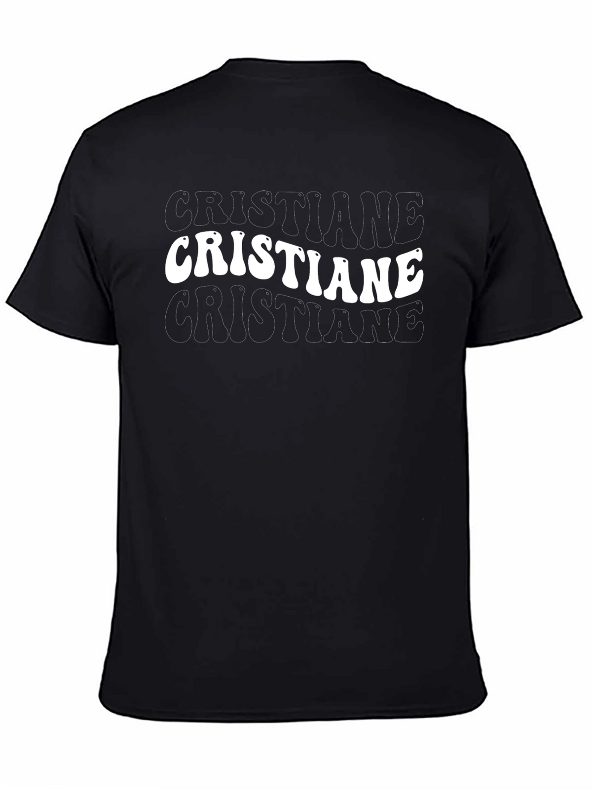 Cristiane Black Graphic Tee - Retro Style