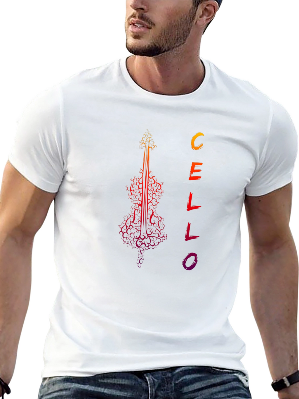 Cello Art Graphic Tee - Music Lovers T-Shirt