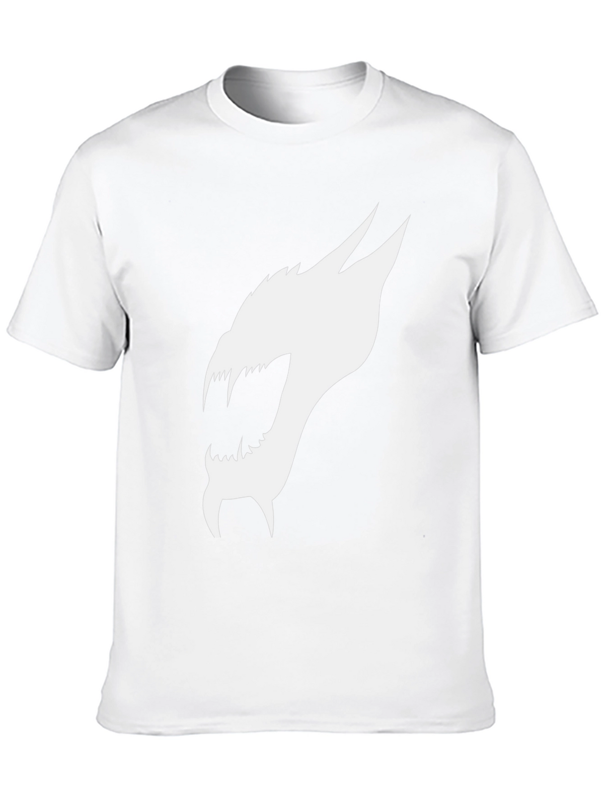 Black T-Shirt with White Dragon Graphic