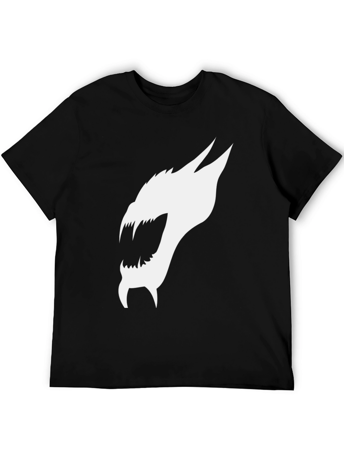 Black T-Shirt with White Dragon Graphic