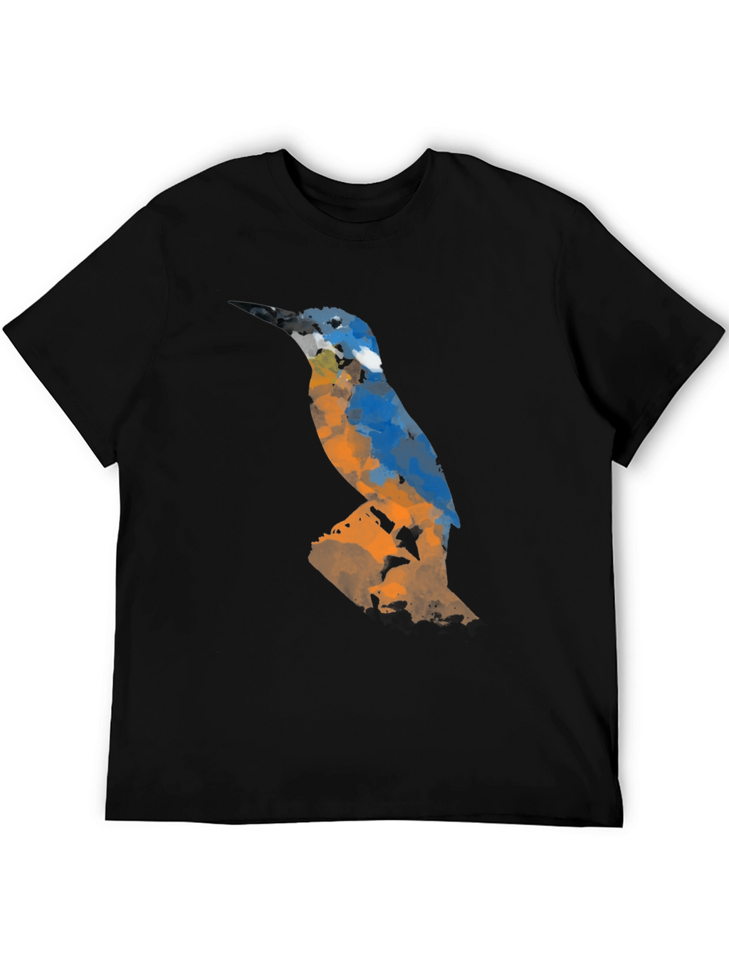 Abstract Bird Graphic Tee - Mens Black T-Shirt