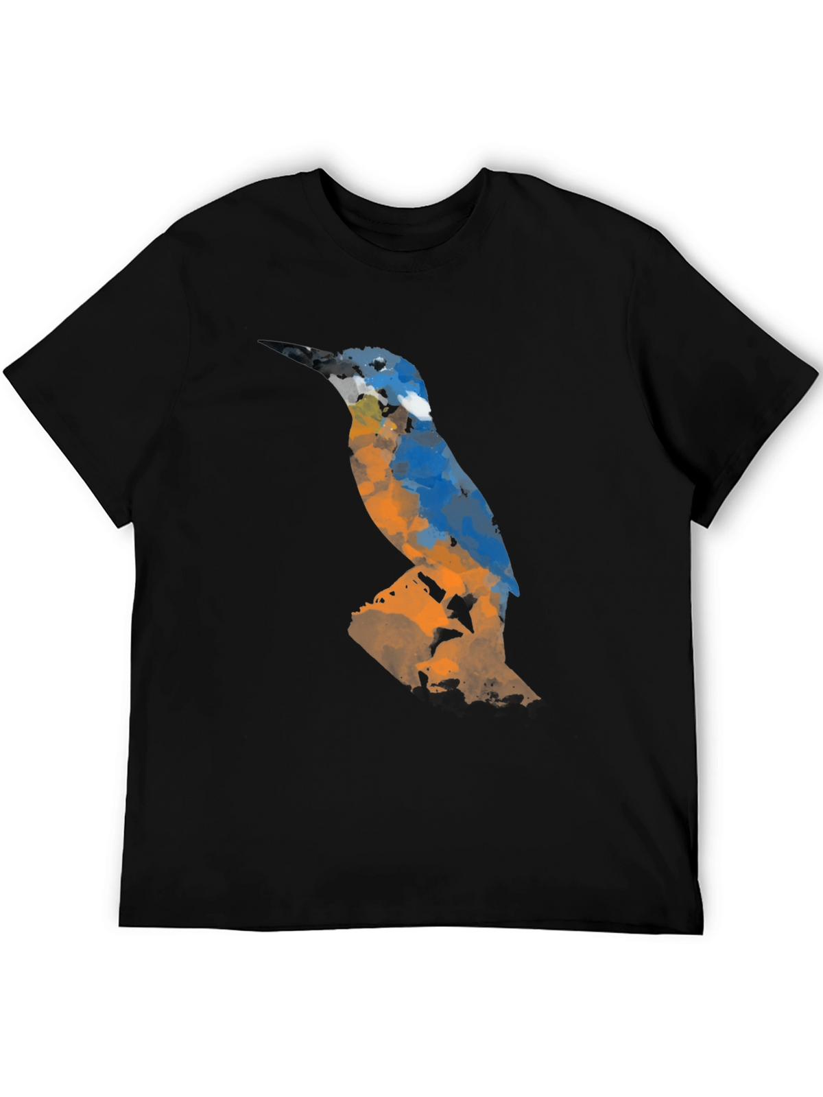 Abstract Bird Graphic Tee - Mens Black T-Shirt