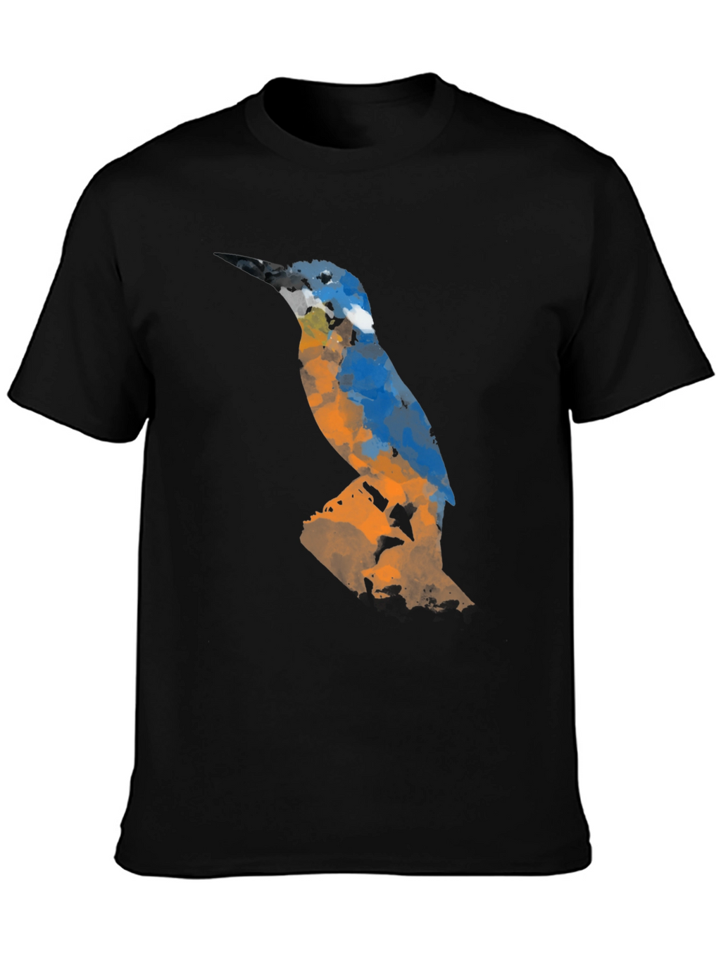 Abstract Bird Graphic Tee - Mens Black T-Shirt